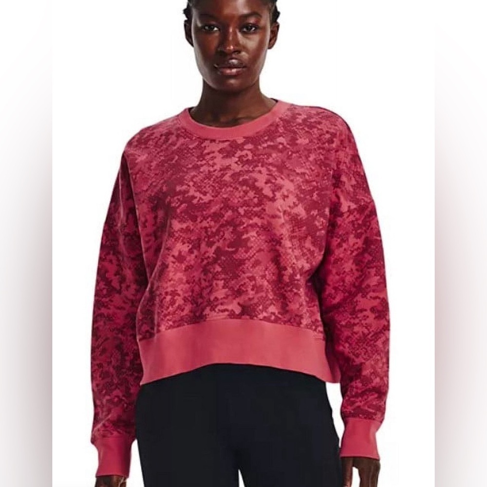 Under Armour Red Camo Fleece Oversized Loose Sweatshirt.  Sz XL